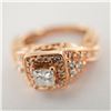 Image 6 : 14kt Blush Rose Gold Diamond Bridal Set with Intricate Detailing