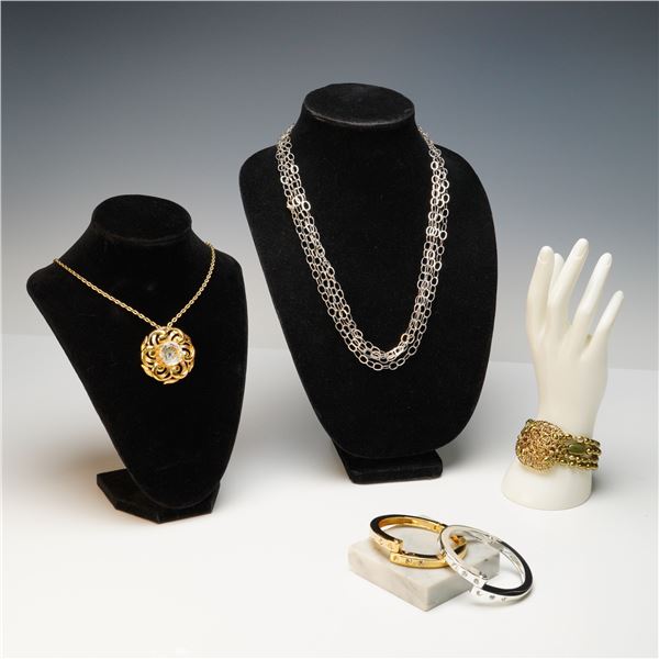 5pc Jewelry Set with Pendant Watch Chain and Bracelets