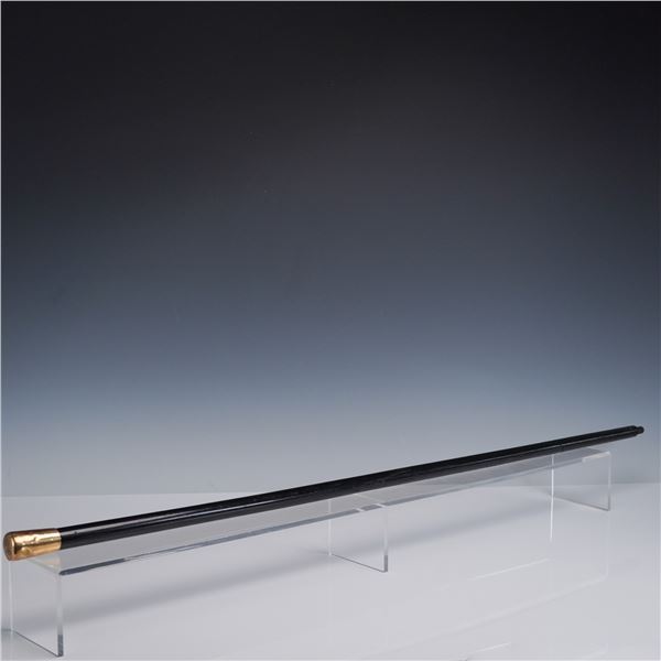 Antique Walking Stick with Monogrammed 4K Gold Handle