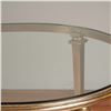 Image 4 : Hollywood Regency Style Oval Glass Cocktail Table w/ Gilt Iron Base