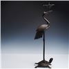 Image 1 : Japanese Bronze Crane and Turtle Candlestick