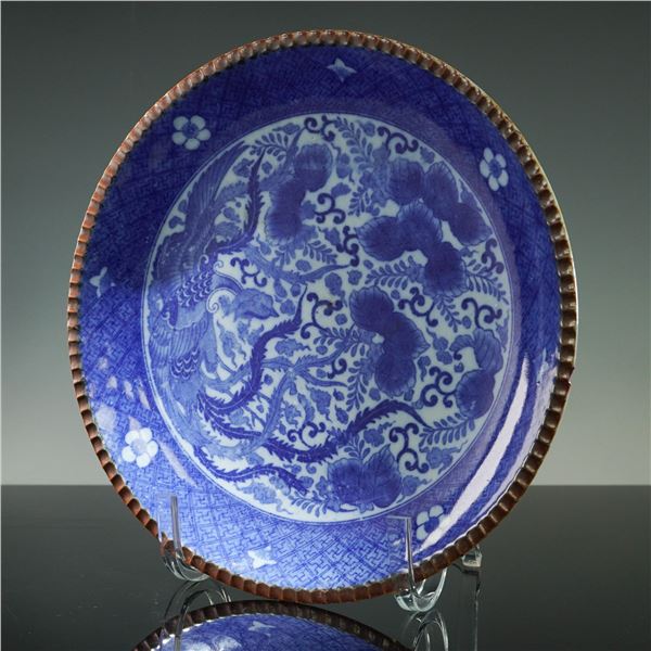 Antique Chinese Blue and White Porcelain Charger