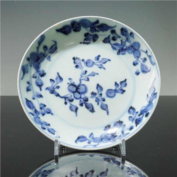 Antique Chinese Blue and White Porcelain Floral Bowl