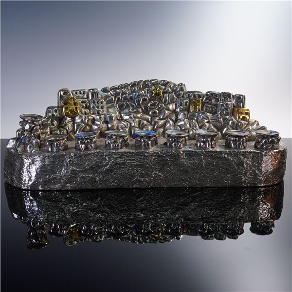 D'Argenta Silver Menorah Sculpture, Signed Mexico