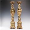 Image 1 : Pair of Large Gilded Angel Motif Candlestick Holders