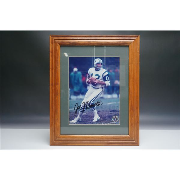 Framed Joe Namath Autographed Photo with COA