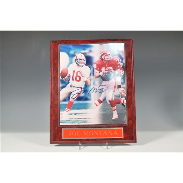 Joe Montana Autographed Photo Plaque
