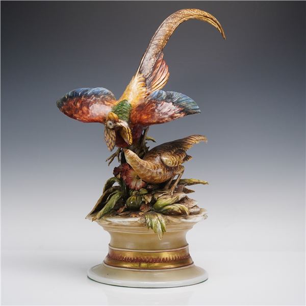 Antonio Borsato (Italian, 1911 - 1982) Porcelain Sculpture, Courting Birds
