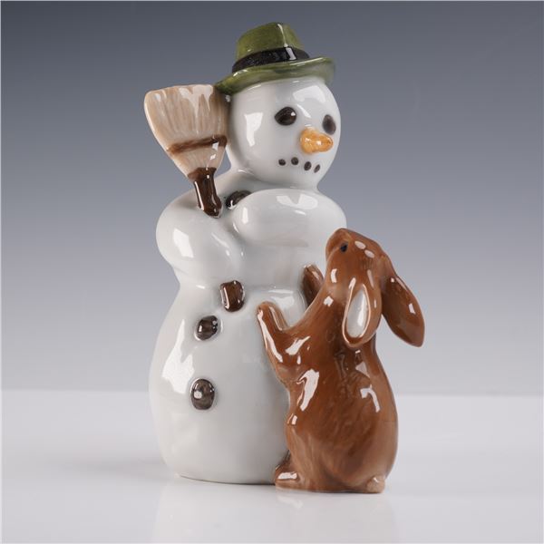 Royal Copenhagen Porcelain Figurine, Snowman with Rabbit