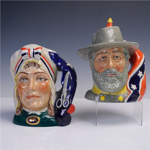 2pc Collectors Character Jugs, Betsy Ross and Robert E Lee