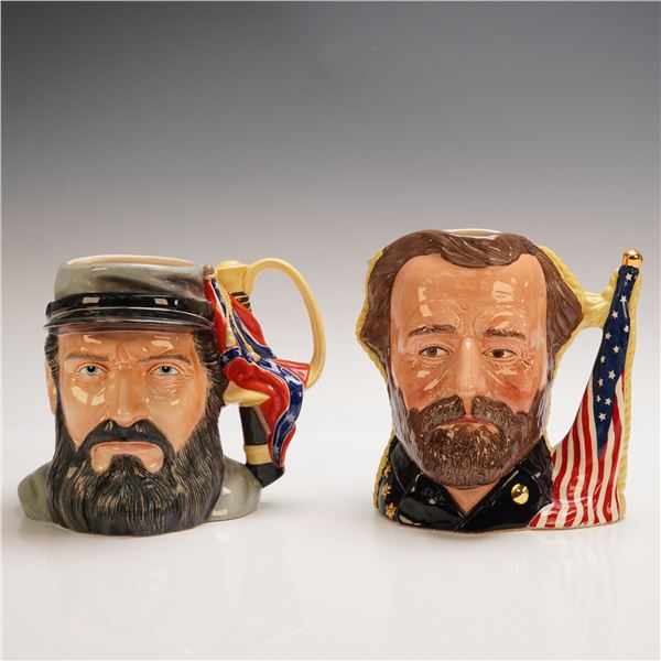 2pc Royal Doulton Character Jugs, Jackson and Grant Lee Civil War Jug