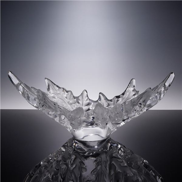 Lalique Crystal Leaf Bowl, Champs Elysees