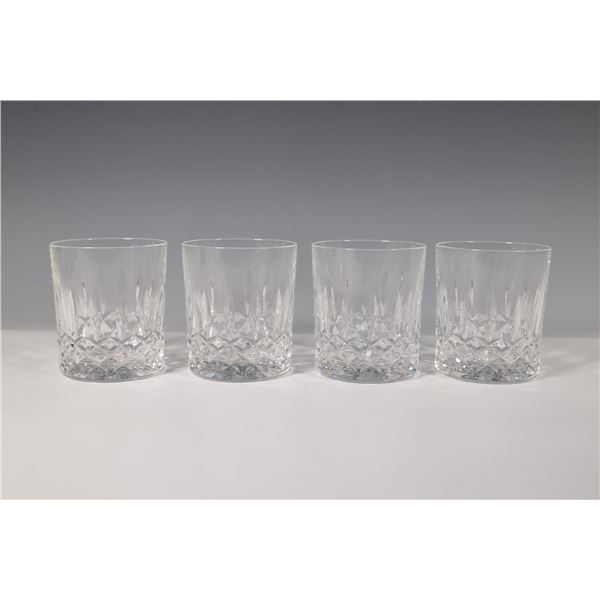 4pc Waterford Kildare Crystal Double Old Fashioned Glasses