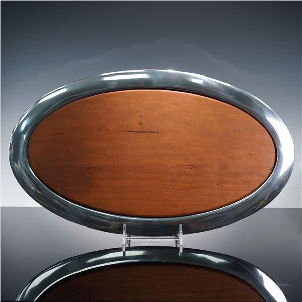 Nambe Oval Serving Platter - Wood & Metal Alloy