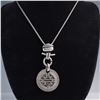 Image 1 : Long Chain Necklace with Cutout Medallion Pendant and Toggle Detail