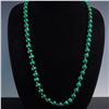 Image 1 : Polished Malachite Bead Necklace with Gold-Tone Spacers