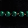 Image 4 : Polished Malachite Bead Necklace with Gold-Tone Spacers