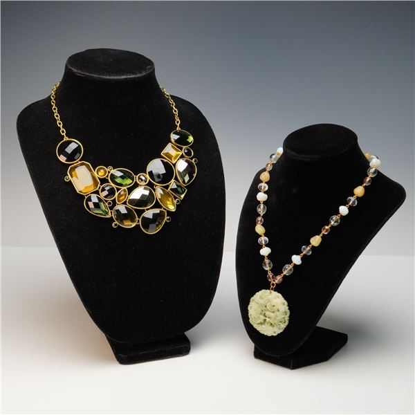 2pc Joan Rivers Beaded Statement Necklaces