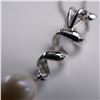 Image 6 : Sterling Silver Spiral Pendant with Pearl Drop, on Italian Chain