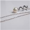 Image 7 : Sterling Silver Spiral Pendant with Pearl Drop, on Italian Chain