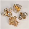 Image 1 : 4pc Rhinestone Flying Insect Brooch Set, Mixed Metals
