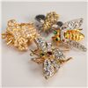 Image 3 : 4pc Rhinestone Flying Insect Brooch Set, Mixed Metals