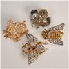 Image 4 : 4pc Rhinestone Flying Insect Brooch Set, Mixed Metals