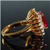 Image 3 : Woman's 24K Gold Plated Lab Grown Ruby and CZ Ring