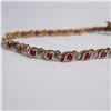 Image 2 : 10K Gold Ruby & Diamond Tennis Bracelet, Alternating Design