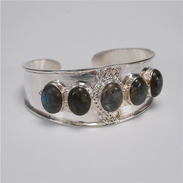 Labradorite and Sterling Silver Cuff Bracelet