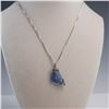 Image 2 : 3pc Blue Sea Glass Jewelry Set with Sterling Chain