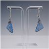 Image 5 : 3pc Blue Sea Glass Jewelry Set with Sterling Chain