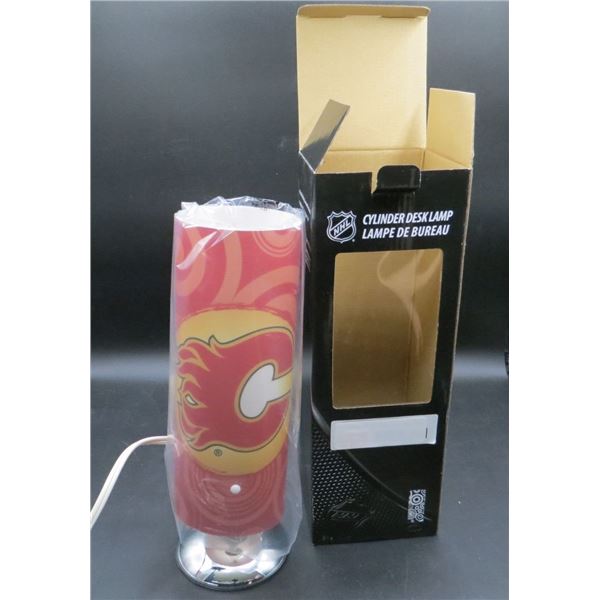 New Calgary Flames Cylinder Desk Lamp 12" Tall