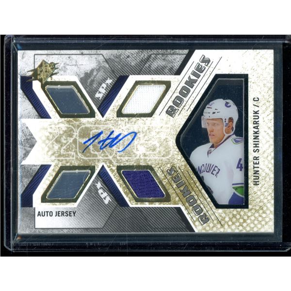 2015-16 SPx #154 Hunter Shinkaruk JSY Auto 39/499 RC