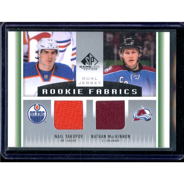 2013-14 SP Game Used Rookie Fabrics Dual Nail Yakupov/Nathan MacKinnon BV $40