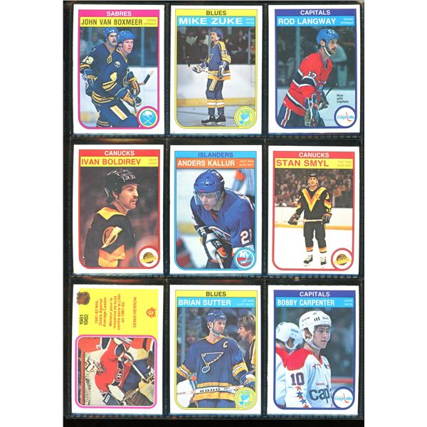 1982-83 OPC O-Pee-Chee Lot Of 9 Vintage Cards Various Teams & Players