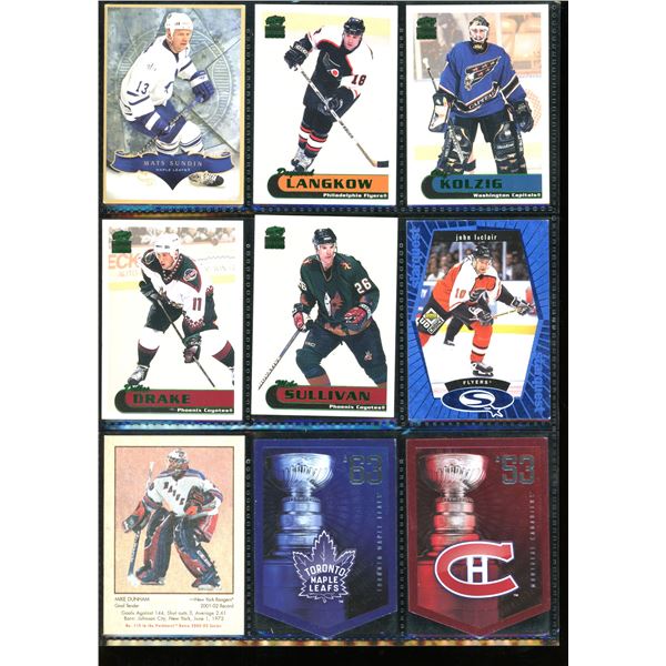 Lot Of 9 Hockey Insert Cards Various Teams & Players
