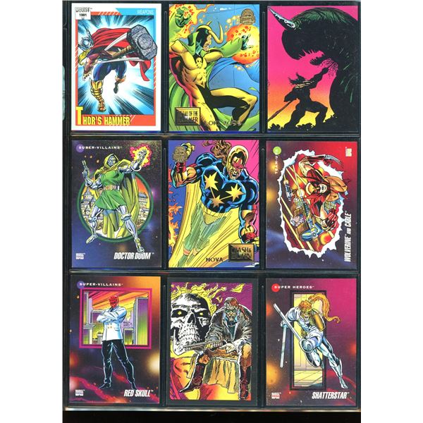 Lot Of 9 Various Marvel Collector Cards
