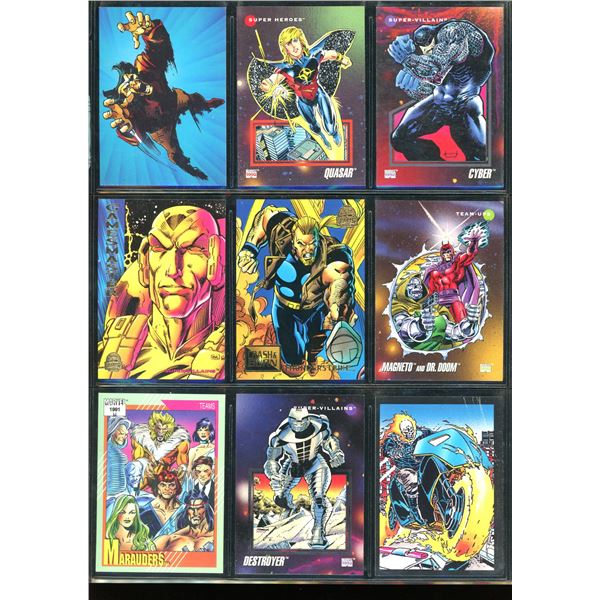 Lot Of 9 Various Marvel Collector Cards