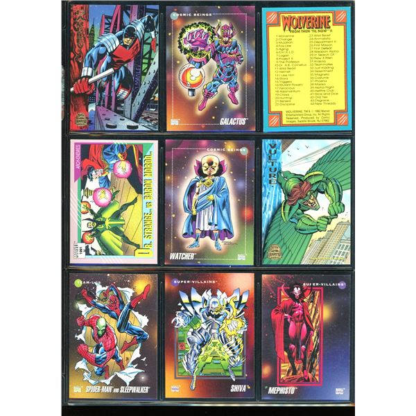 Lot Of 9 Various Marvel Collector Cards