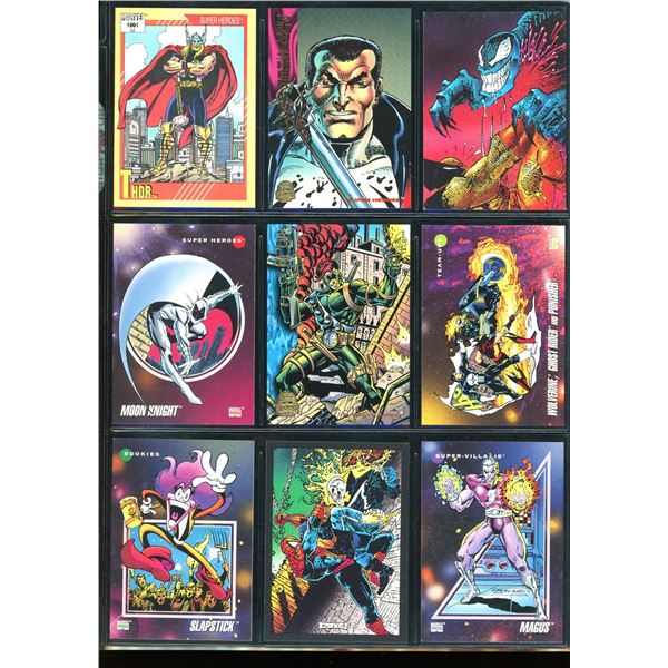 Lot Of 9 Various Marvel Collector Cards
