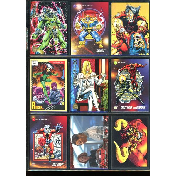 Lot Of 9 Various Marvel Collector Cards
