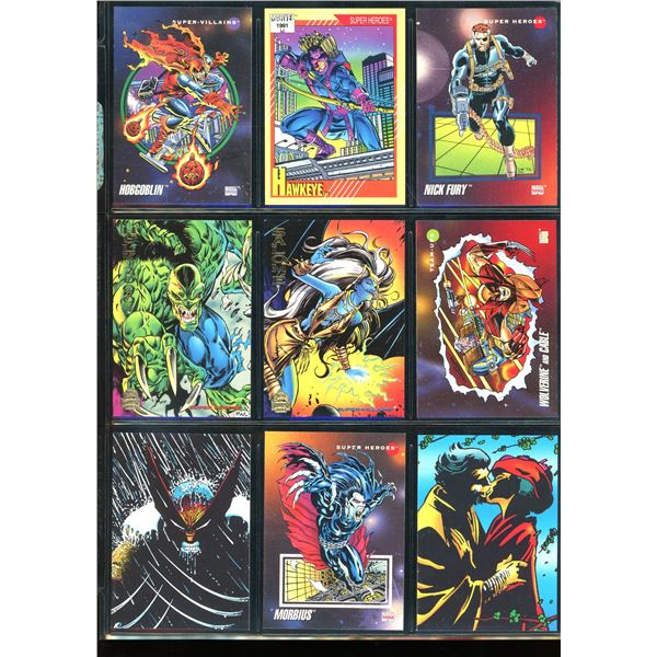 Lot Of 9 Various Marvel Collector Cards