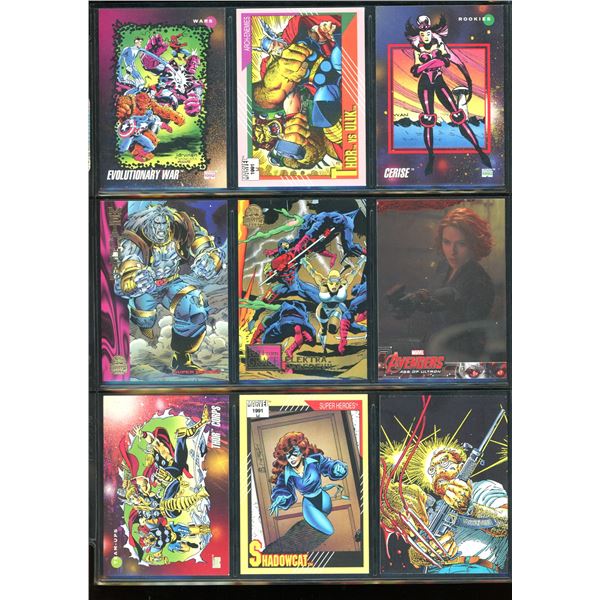 Lot Of 9 Various Marvel Collector Cards