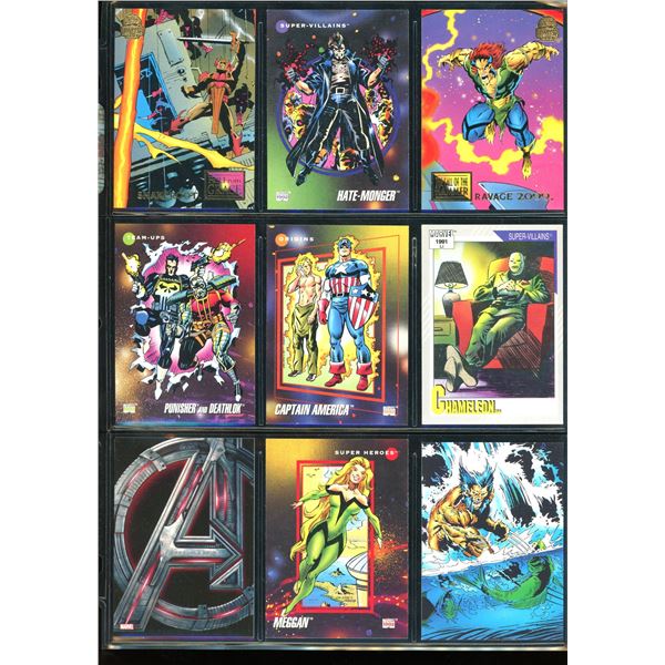 Lot Of 9 Various Marvel Collector Cards