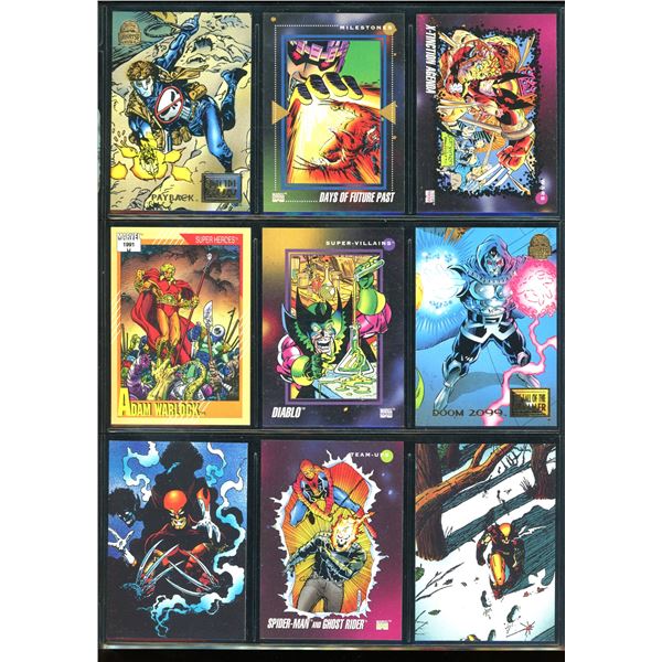 Lot Of 9 Various Marvel Collector Cards
