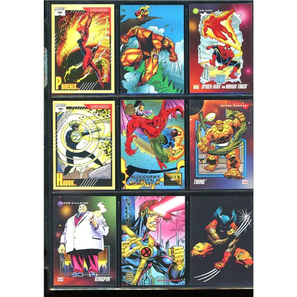 Lot Of 9 Various Marvel Collector Cards