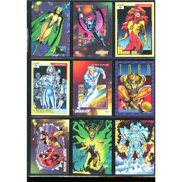 Lot Of 9 Various Marvel Collector Cards
