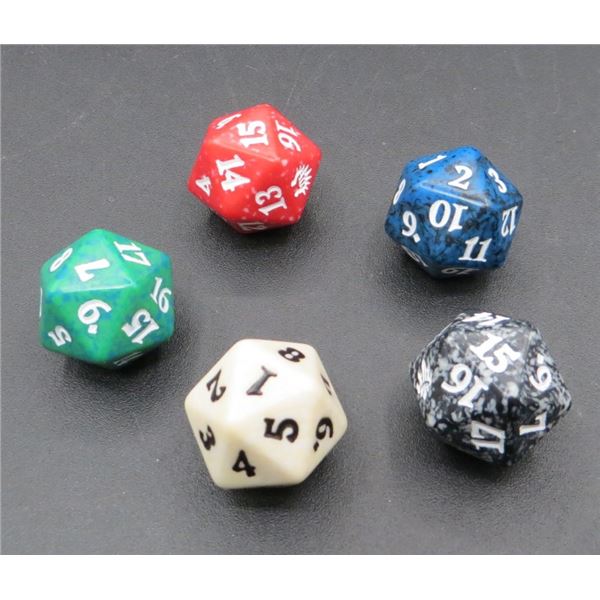 5 New 20 Sided MTG Roll Down Dice