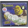 Image 1 : RCM 2001 Shrek ReelCoinz - 5 Medallions & Sticker Set Factory Sealed